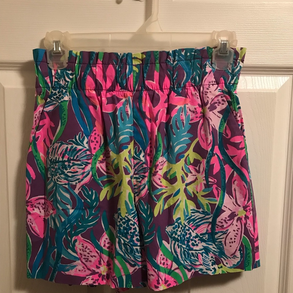 Lilly Pulitzer Dulci Stretch Shorts Purple Party All the Tide NWT XS